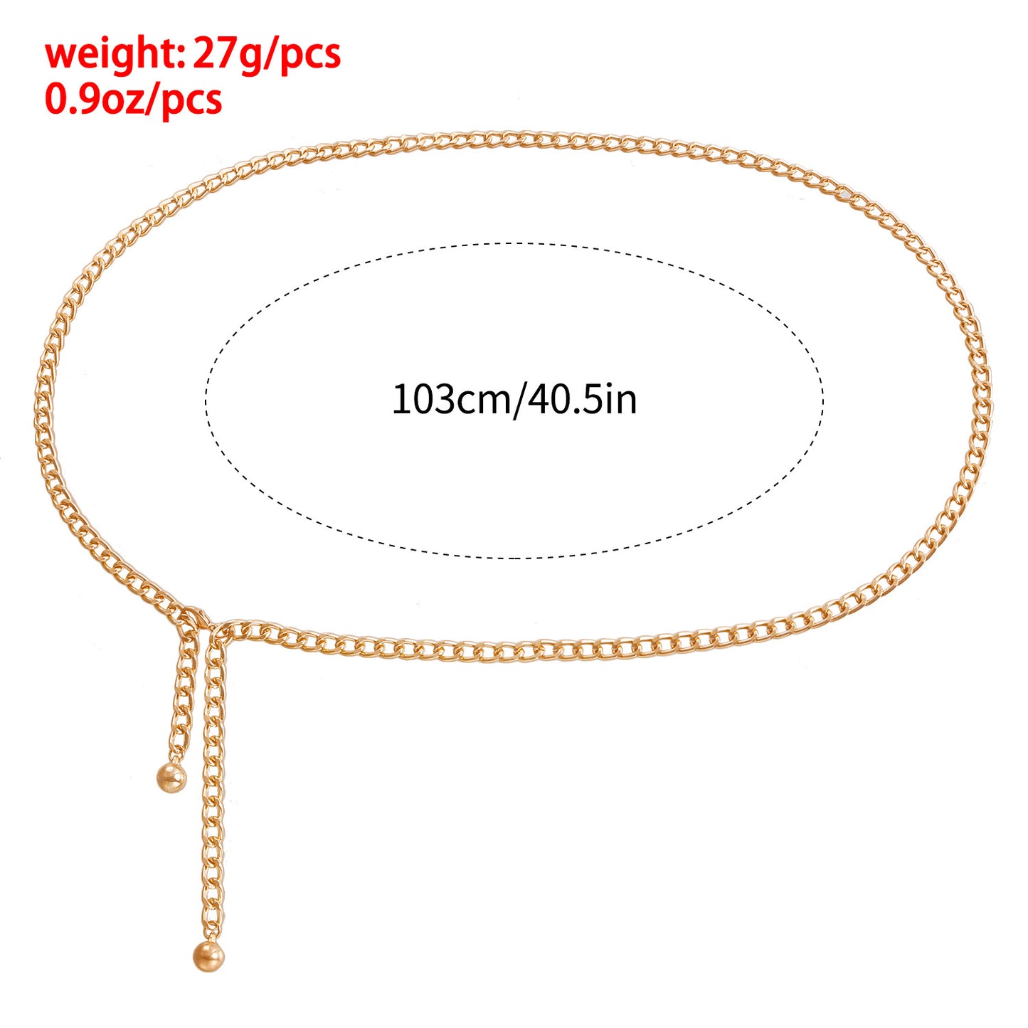 Casual Punk-Style Single-Layer Aluminum Waist Chain for Women, Minimalist Metal Belt Chain for Dresses