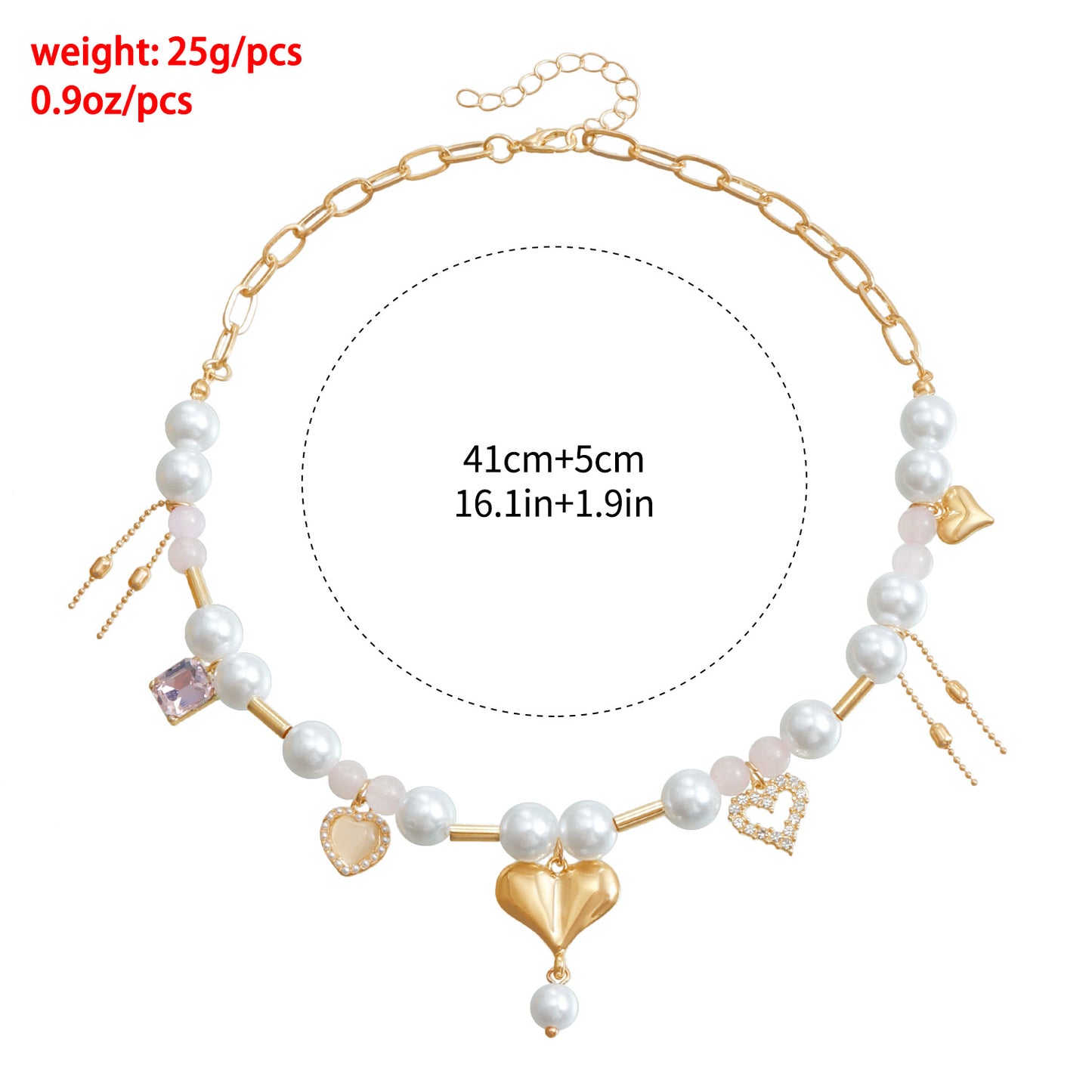 Fashionable Heart-Shaped Alloy Pendant Necklace with Plated Finish for Women Clavicle Chain