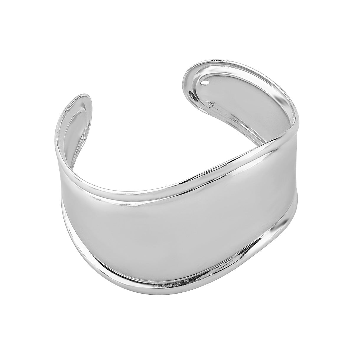 Pulsera de metal geométrica irregular minimalista con acabado pulido y superficie galvanizada para mujer