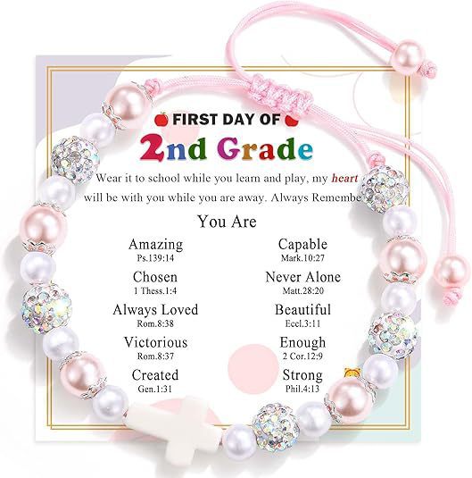 Sweet Pink Pearl Butterfly Letter Charm Bracelet for Women