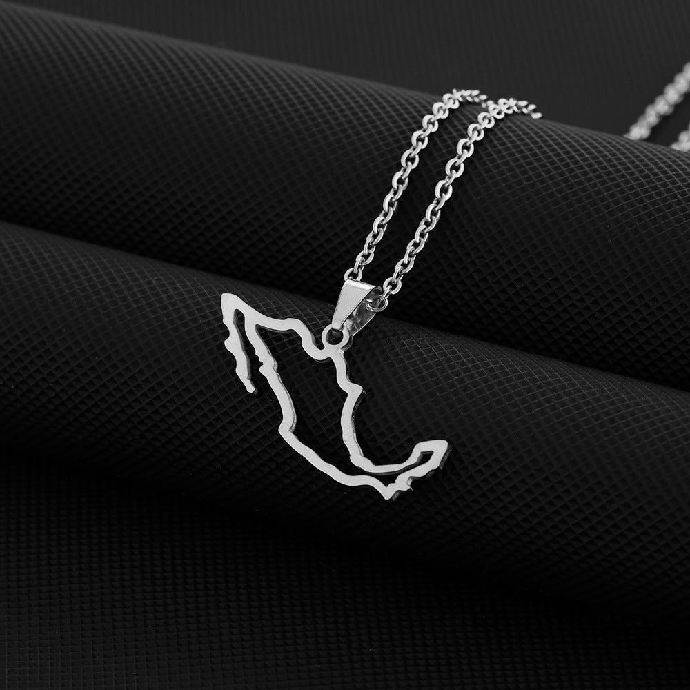 Collana geometrica in acciaio inossidabile con ciondolo in acciaio al titanio, catena a O elettrolitica, accessorio di moda unisex