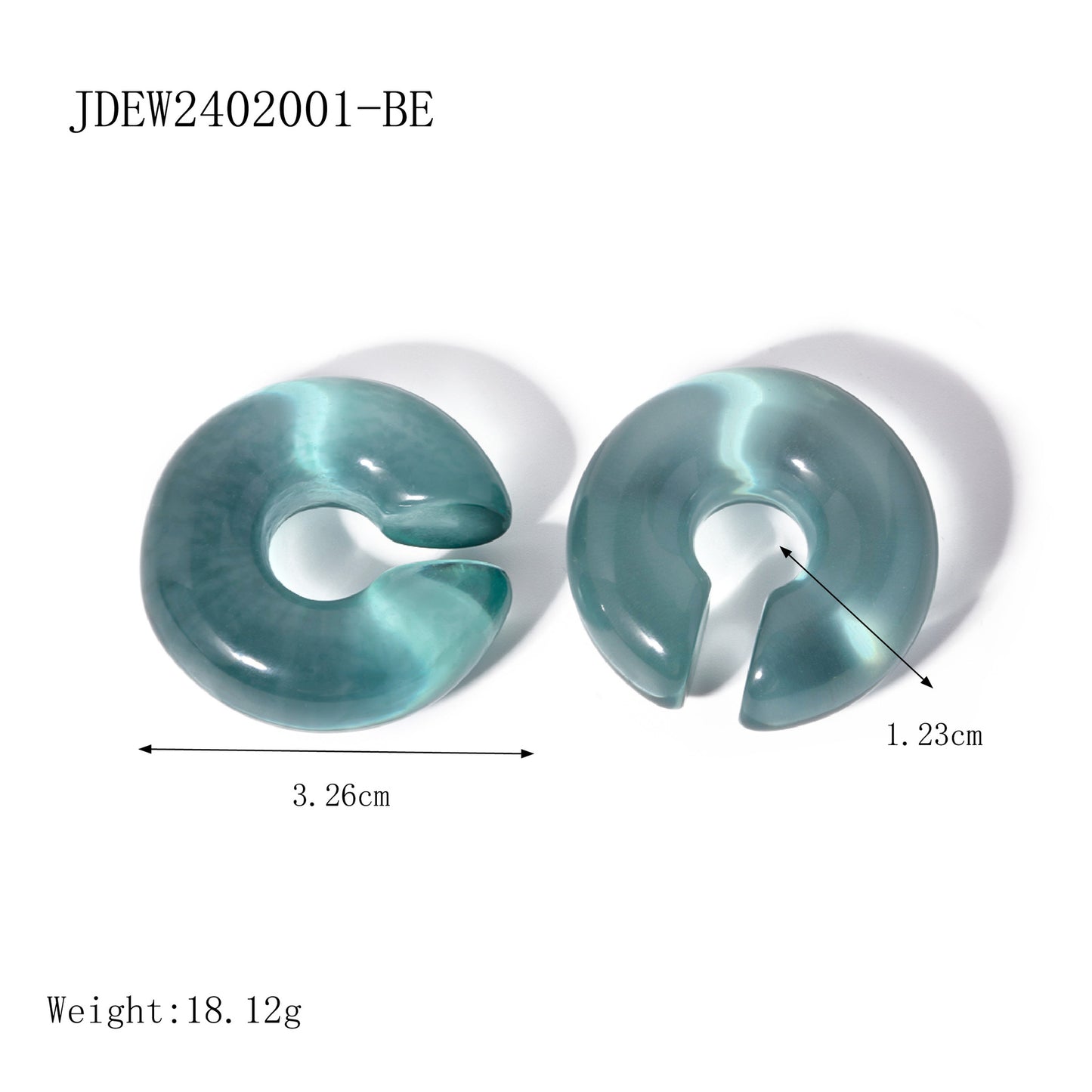 Minimalist Sweet Geometric Drip Oil Resin C-Shape Clip-On Earrings for Women