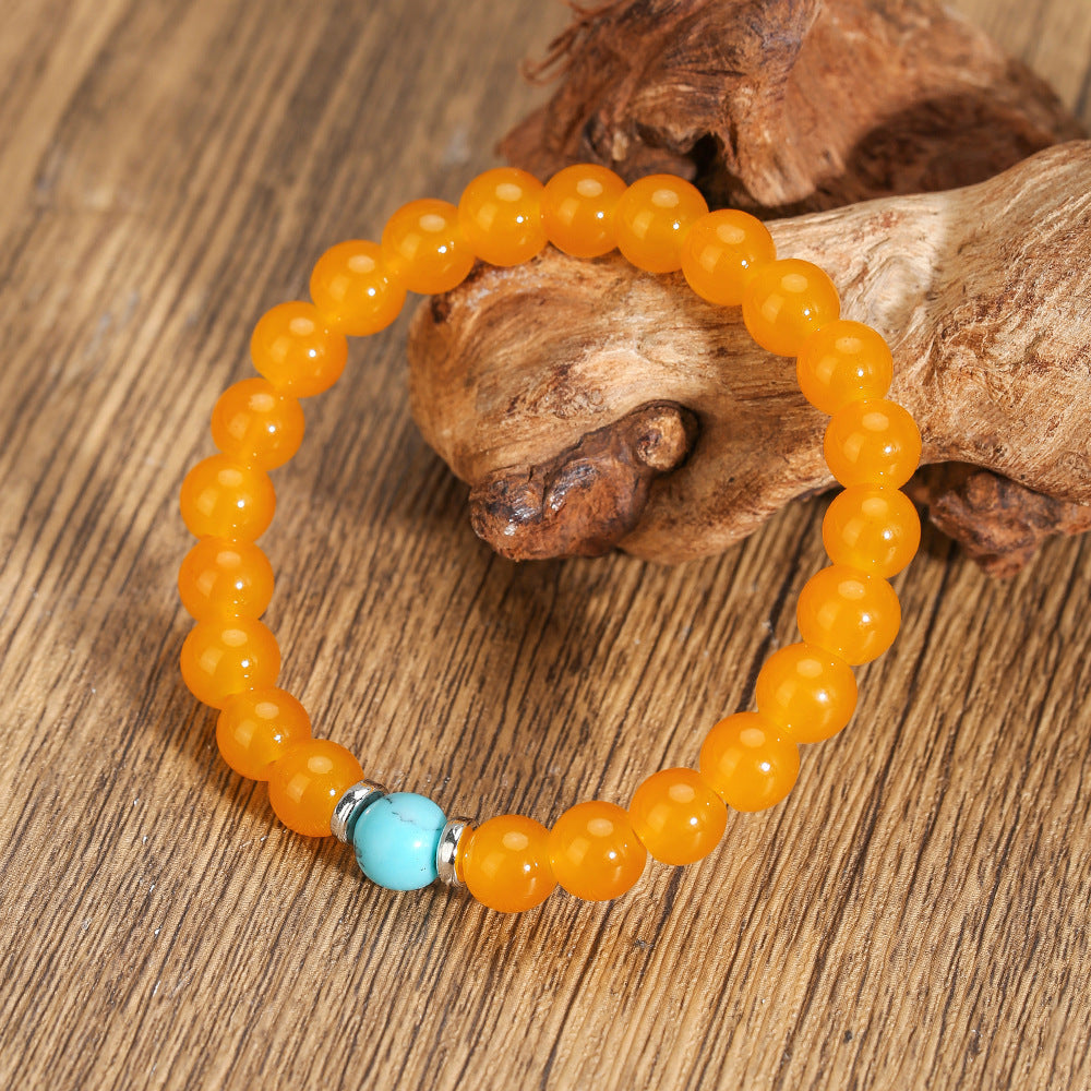 Natural Crystal Round Beaded Bracelet 8mm Handmade Stretch String
