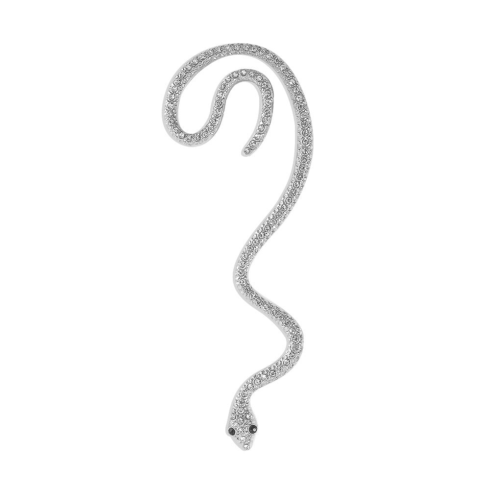 Pendientes de Oreja sin Perforación con Circonitas en Forma de Serpiente Geométrica Retro Minimalista de Acero Inoxidable Hipoalergénicos para Mujer