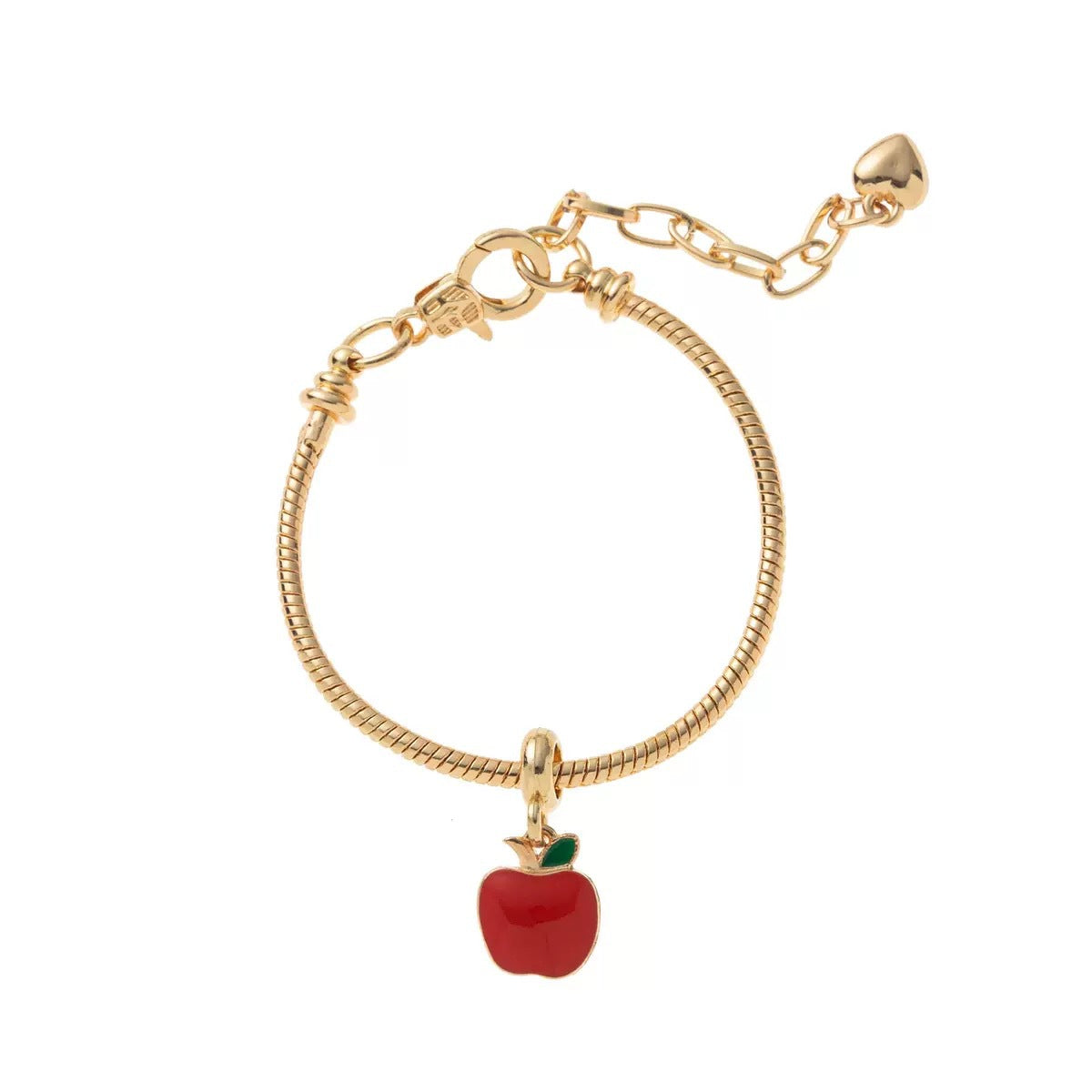 Bracciale da donna in acciaio inossidabile con ciondolo a goccia di olio colorato ed elegante a forma di frutta
