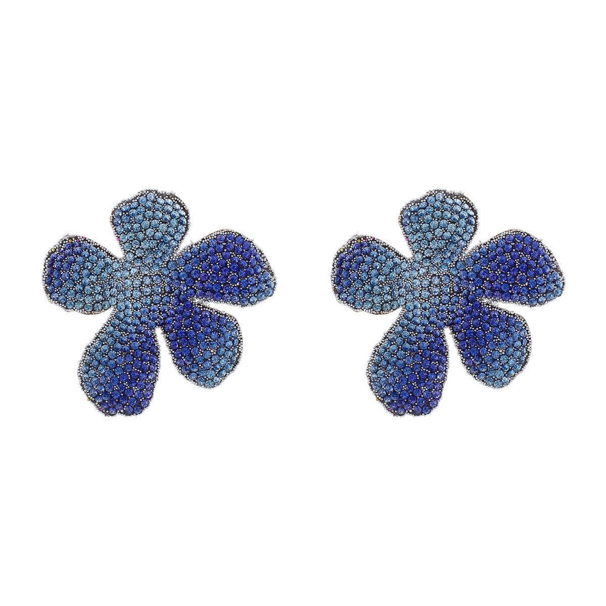 Orecchini in lega con fiori dolci e intarsio completo di strass da donna