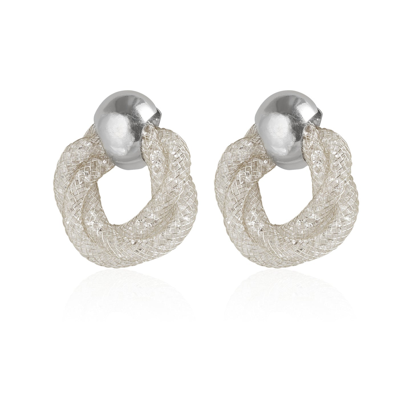 Vintage Geometric Spiral Metal Tube Stud Earrings for Women