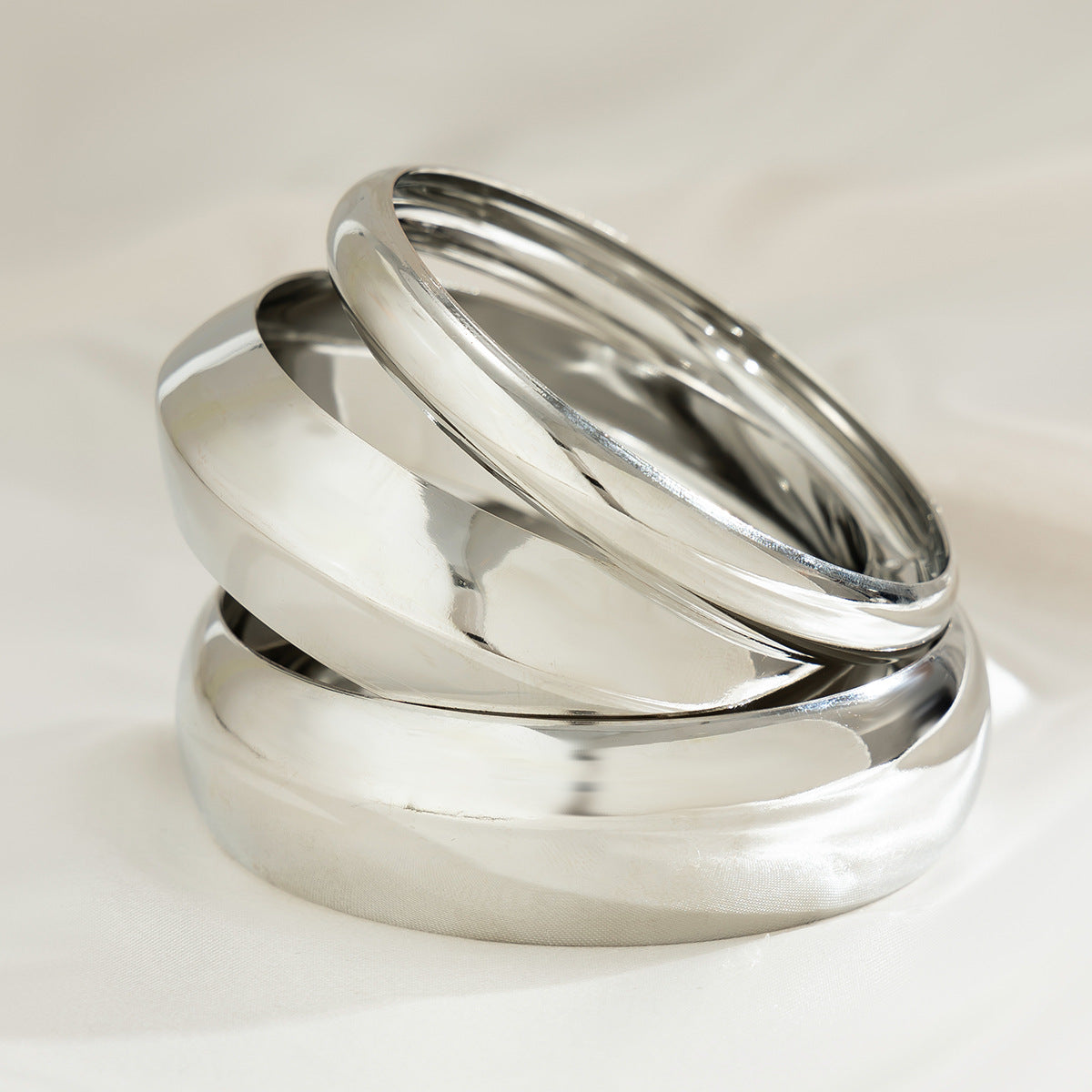 Minimalist Oval Teardrop Alloy Plated Bracelet and Ring Set for Women