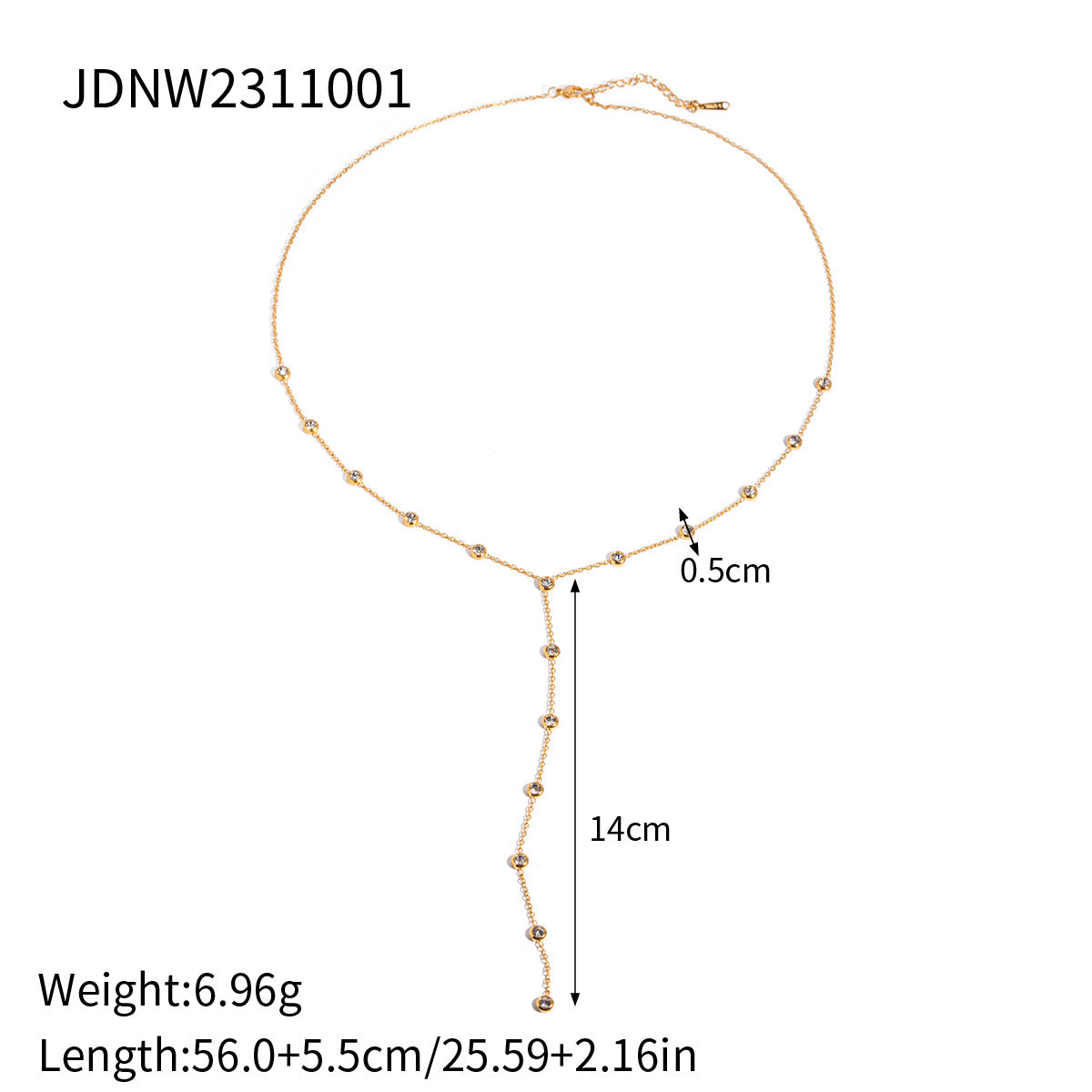 Sweet Geometric Teardrop Rhinestone Plated Stainless Steel Pendant Necklace for Women