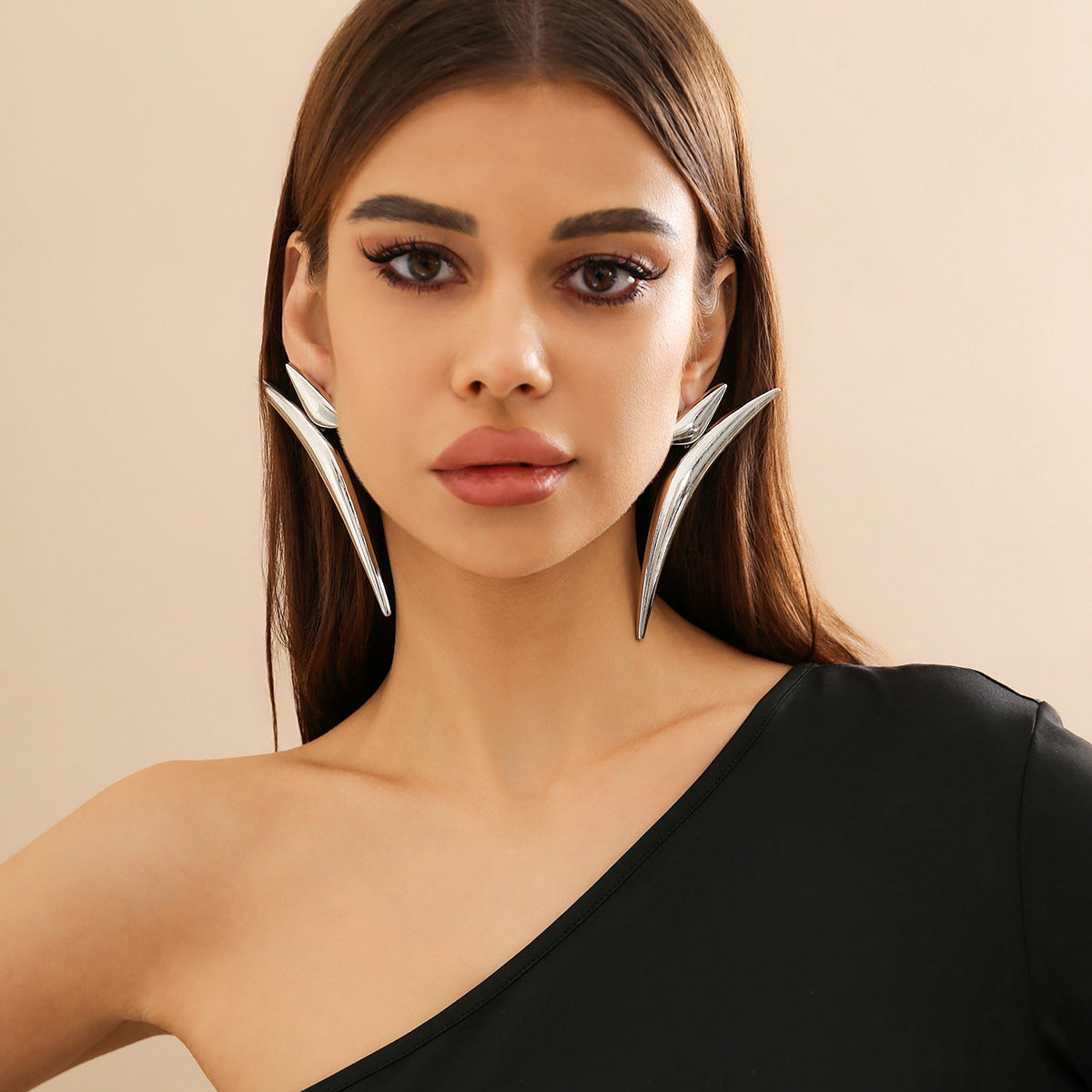 Minimalist Geometric Triangle Alloy Plated Earrings for Women