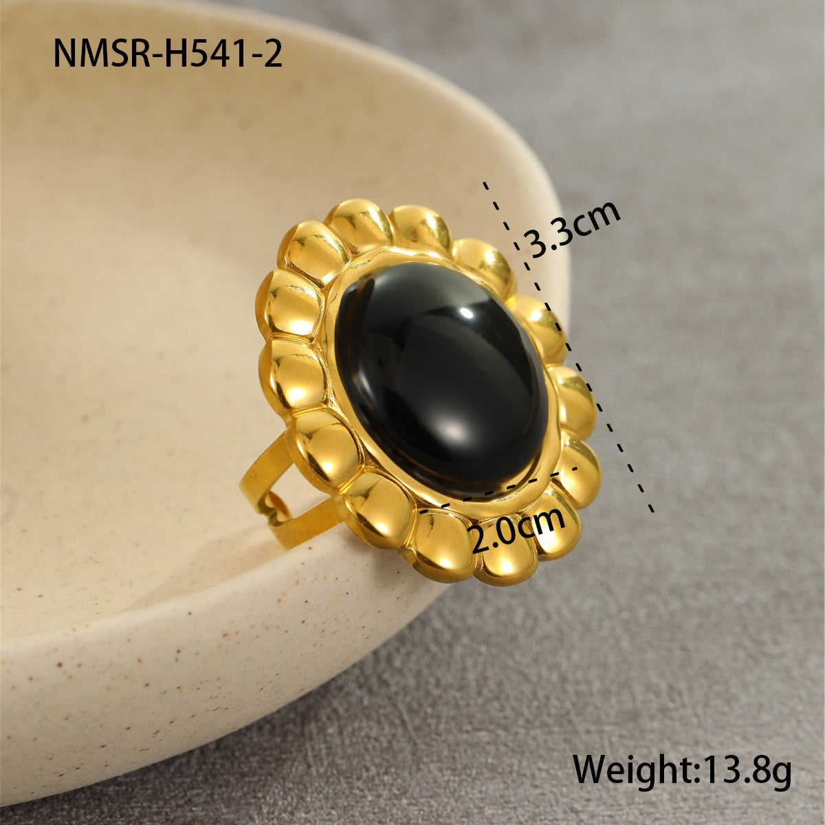 Vintage Geometric Stainless Steel Earrings with 18K Gold Plating and Agate-Inspired Design for Women