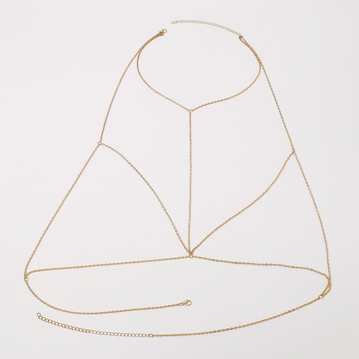 Cadena Corporal Geométrica Minimalista para Mujer con Cadena Fina de Hierro Chapado