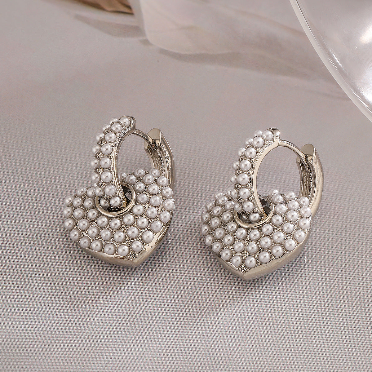 Minimalist Heart-Shaped Copper Earrings with Gold Plating and Zirconia Accents for Women