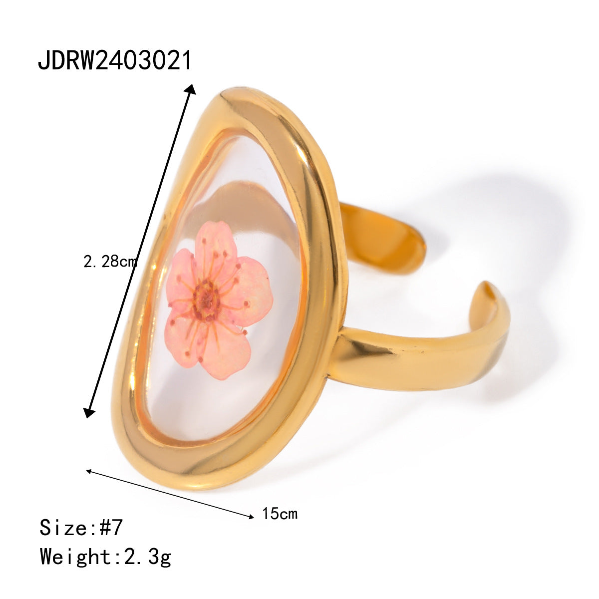 Anello da donna placcato in acciaio inossidabile e titanio geometrico con finitura perlata