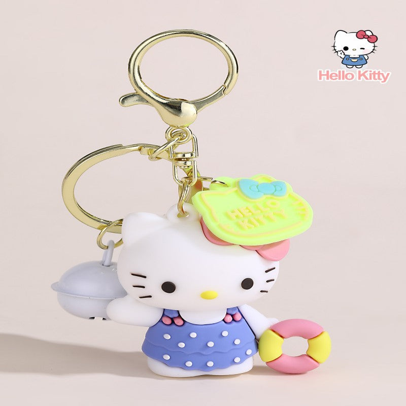 Portachiavi con gattino cartone animato Ciondolo in silicone con finitura placcata per borse e accessori