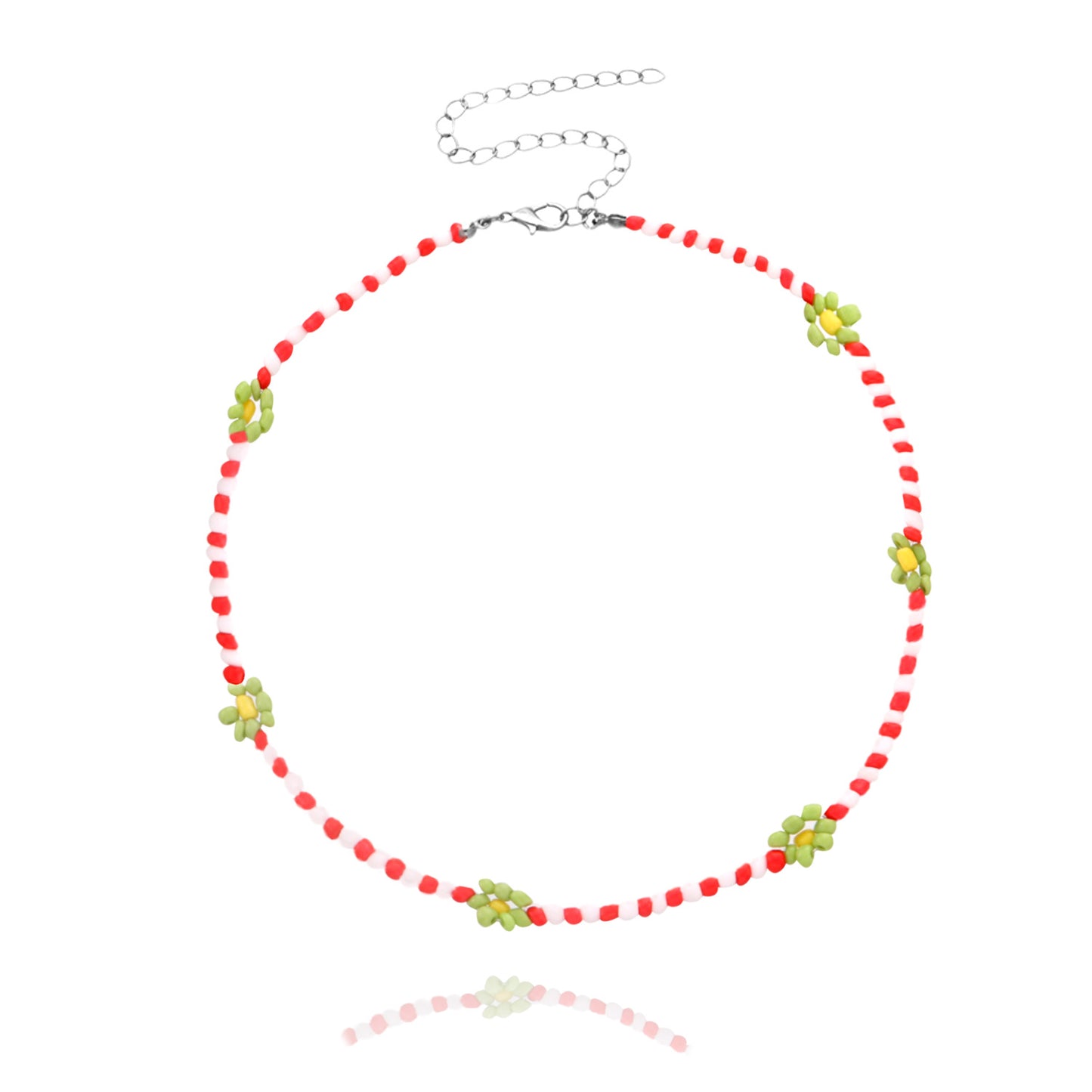 Collar de aleación estilo floral para mujer con cadena de serpiente ajustable y acabado galvanizado