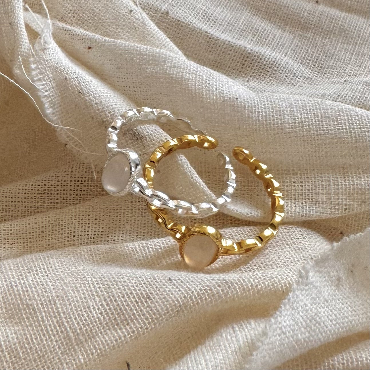 Minimalist Letter-Shaped S925 Sterling Silver Ring with Clear Crystal Inlay for Women