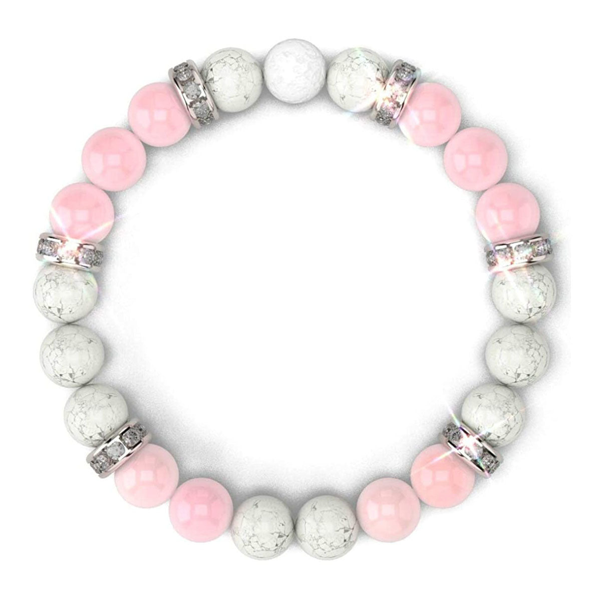 Geometric Floral Cubic Zirconia Elastic Bracelet Unisex