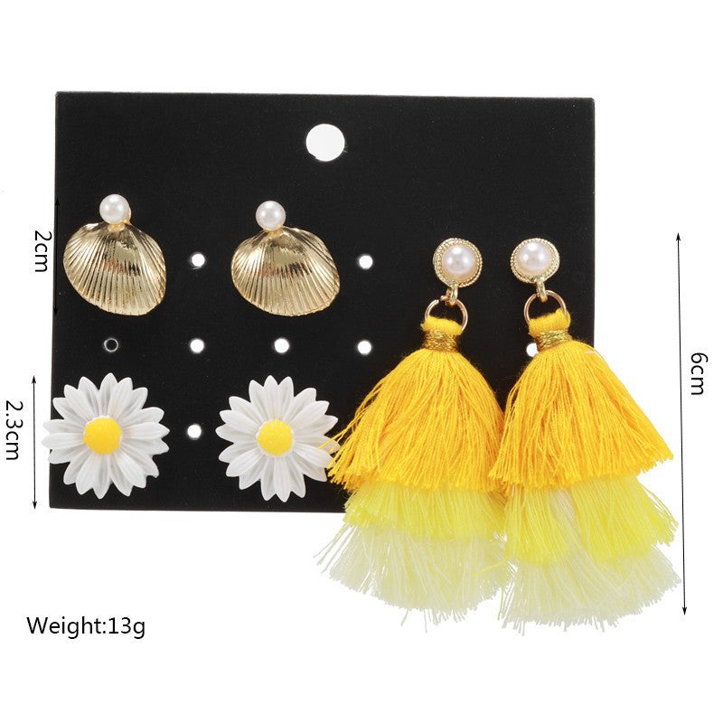 Vintage Geometric Leaf Compass Hollow Rectangle Round Stud Earrings Set Alloy Plated Micro-inlay Unisex
