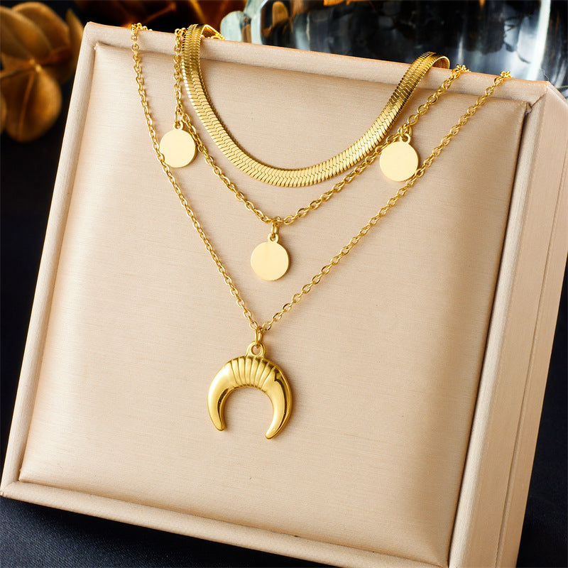 Collana con ciondolo a stella farfalla albero della vita di lusso minimalista in acciaio inossidabile
