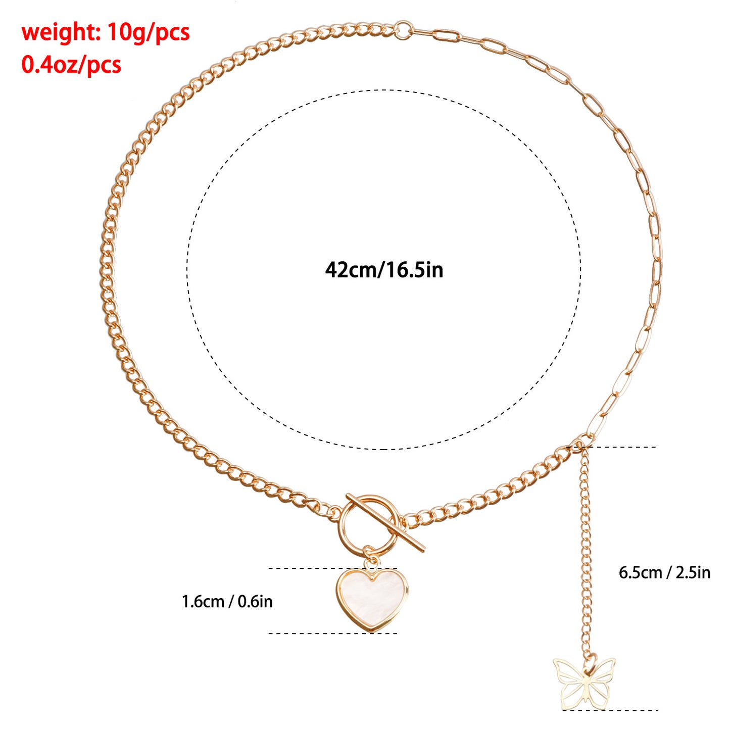 Minimalist Geometric White Mother-of-Pearl Inspired Clavicle Necklace for Women with Heart Pendant and Tassel Detail