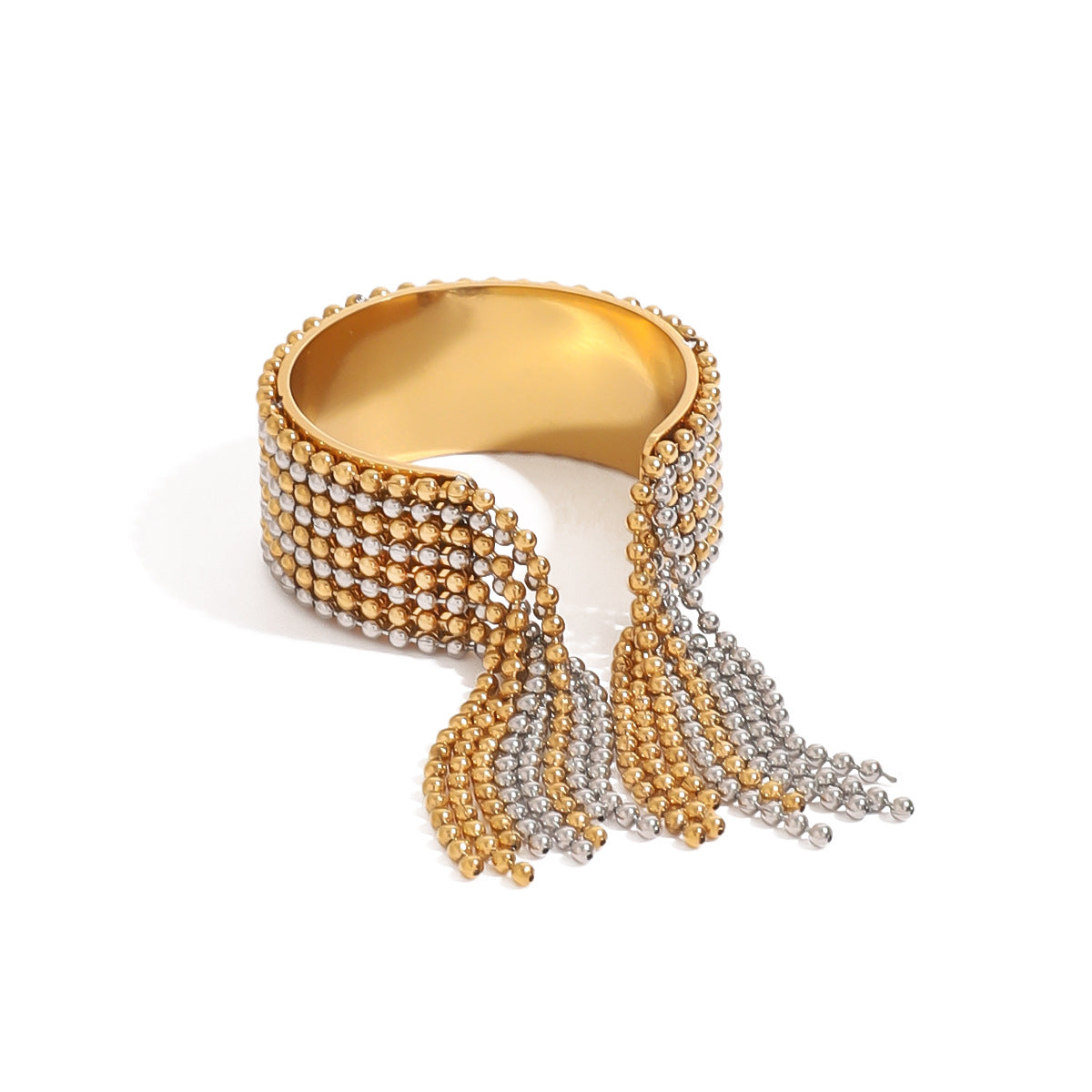 Anello aperto da donna minimalista geometrico con nappe in acciaio inossidabile placcato