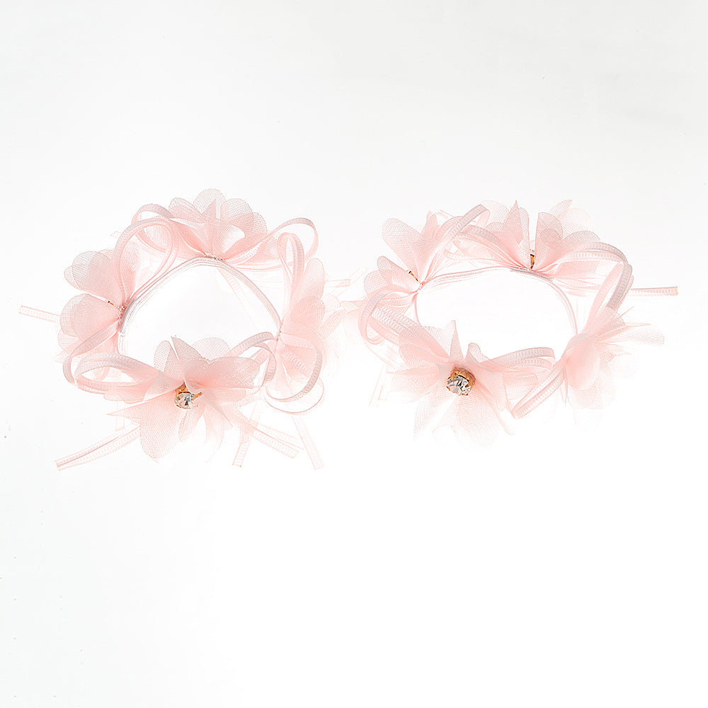 Sweet Children's Hair Tie with Bow Shape Fabric Hairband for Girls Princess Style Hair Accessory