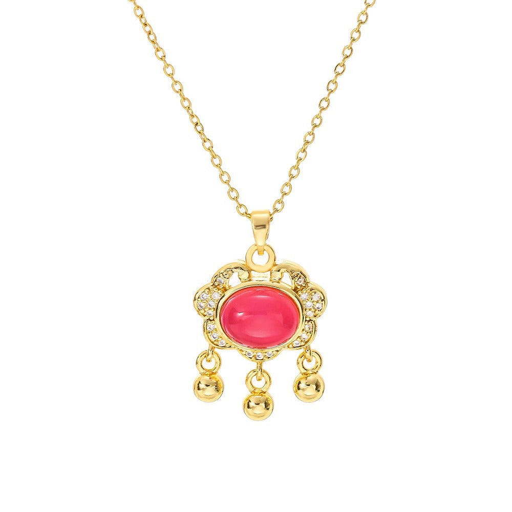Original Design Irregular Animal-Shaped Titanium Steel Pendant Necklace for Women with Plated Finish and Color-Changing Temperature-Sensitive Charm