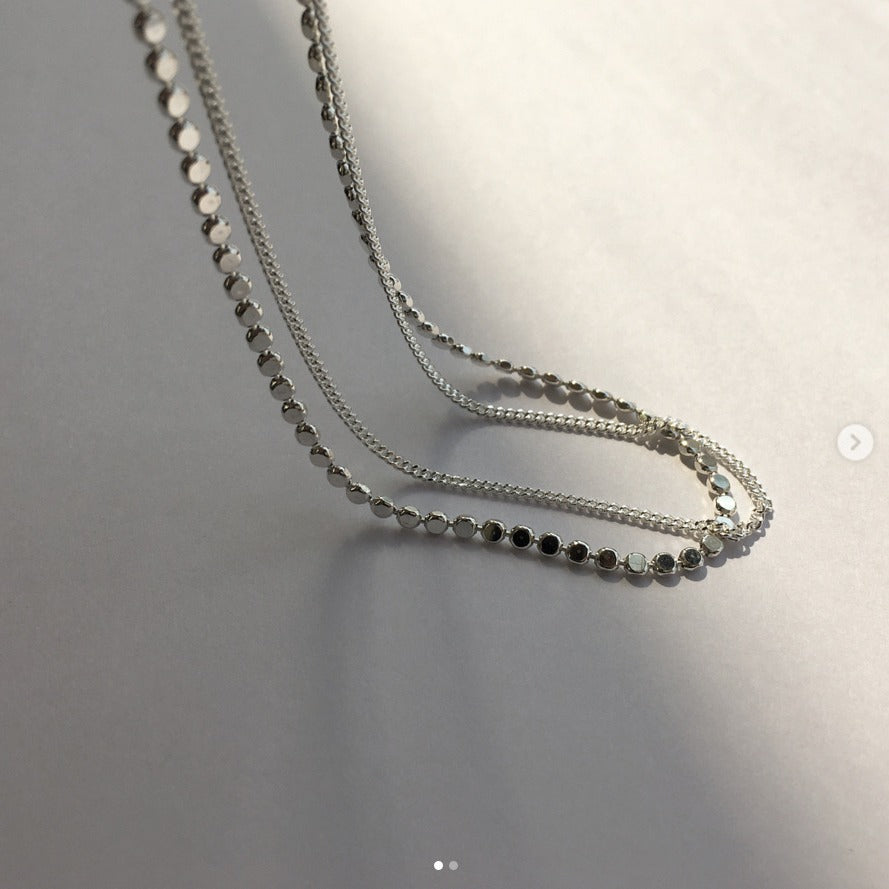 Minimalist Star 925 Sterling Silver Plated Double Layer Flat Bead Chain Anklet for Women