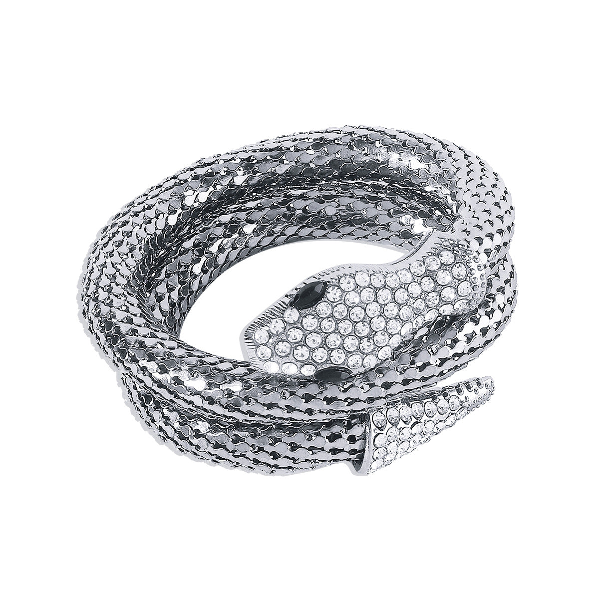 Collar para mujer de estilo punk vanguardista con serpiente geométrica, aleación galvanizada y detalles de diamantes de imitación