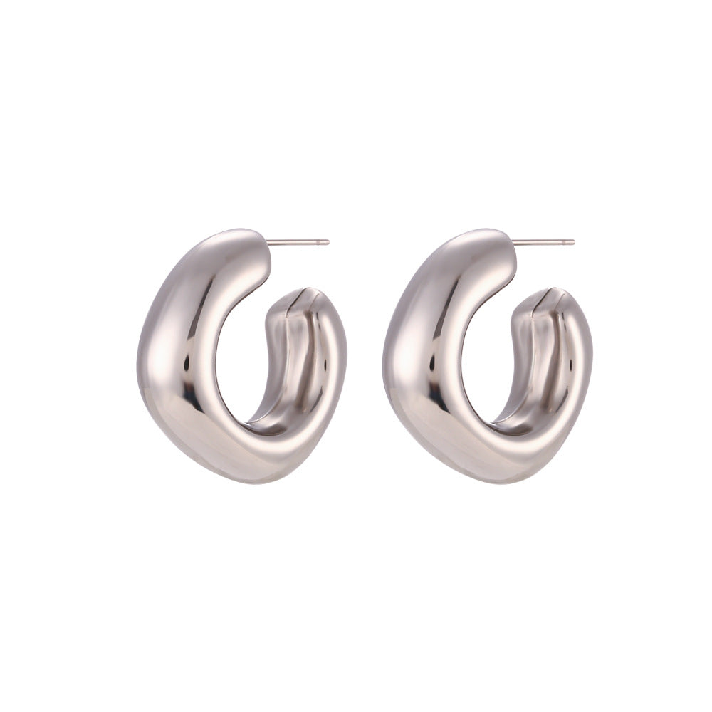 Minimalist Luxe Stainless Steel Square Hollow Hoop Earrings for Women with Polished Edges