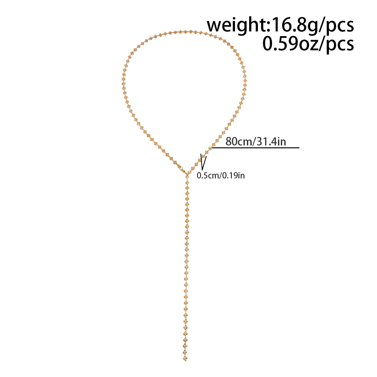 Minimalist Colorful Crystal Geometric Y-Necklace Brass Plated Alloy Pendant Chain for Women