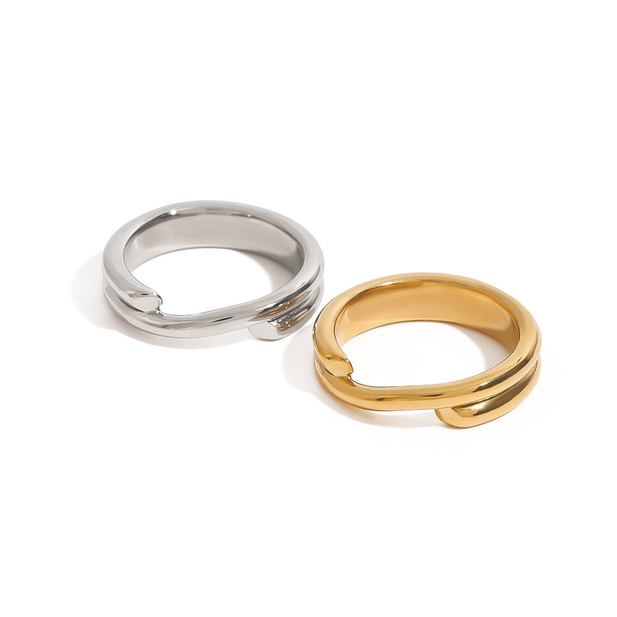 Anello da donna in acciaio inossidabile placcato geometrico