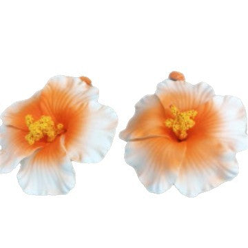 Orecchini floreali fatti a mano con perni in acciaio inossidabile da donna, orecchini a lobo a fiore in tessuto fresco e dolce per vacanze al mare e per l'uso quotidiano
