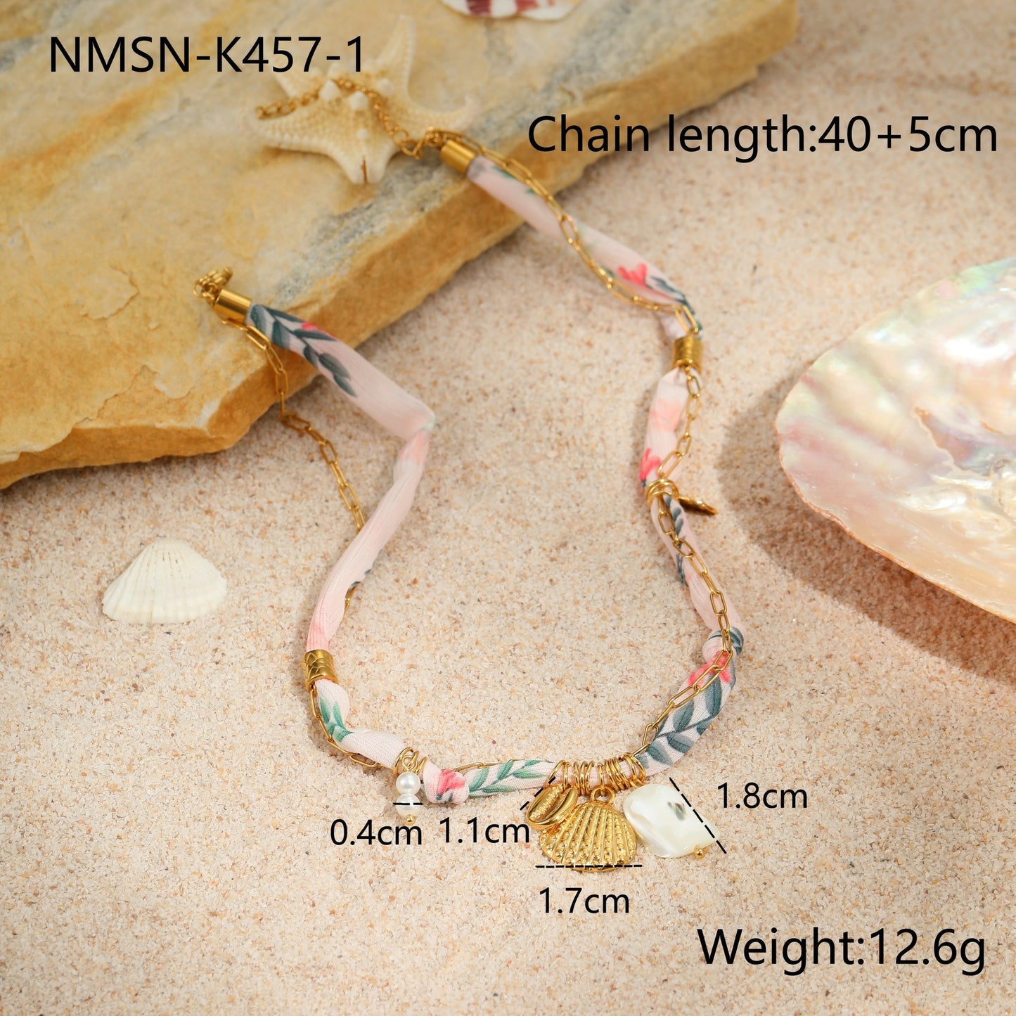Fashionable Summer Ocean-Themed Stainless Steel Necklace with Starfish and Seashell Pendant, Electroplated for Fade Resistance, Women's Minimalist Beach Jewelry