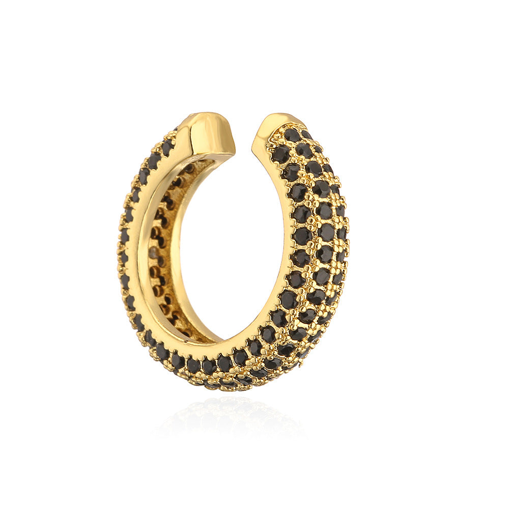 Minimalist U-Shaped Ear Clips for Women Made of Brass with Micro-Pavé Zirconia