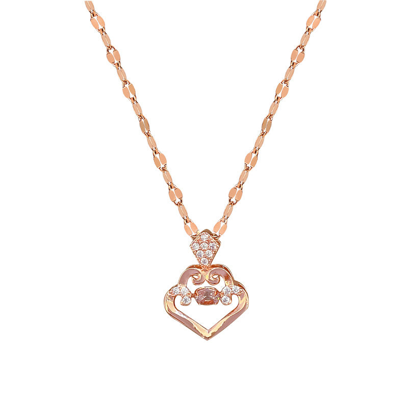 Elegante collar de acero inoxidable en forma de gota de agua con motivo de luna para mujeres y hombres, colgante geométrico minimalista en cadena de acero de titanio