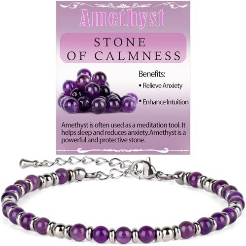 Sweet Geometric Gemstone Beaded Stainless Steel Adjustable Bracelet