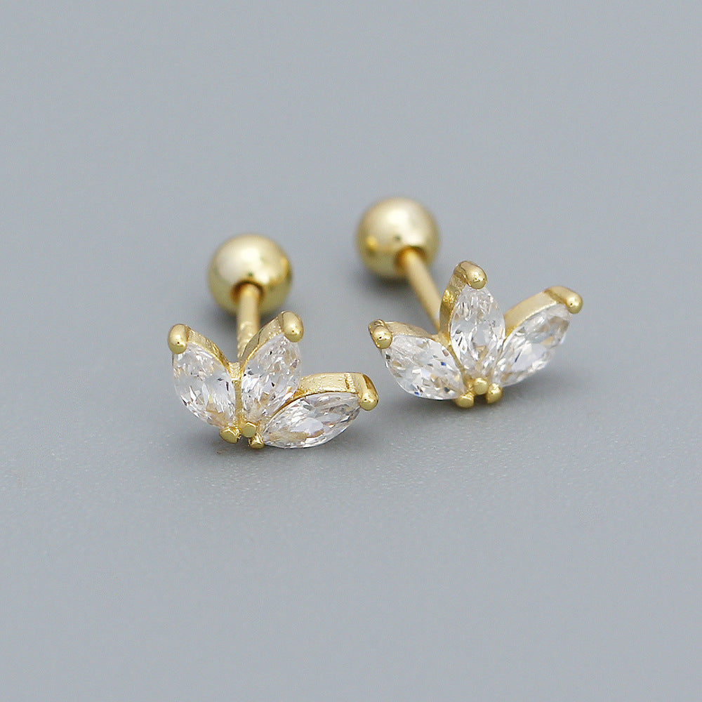 Sweet Elegant Floral 925 Sterling Silver Earrings