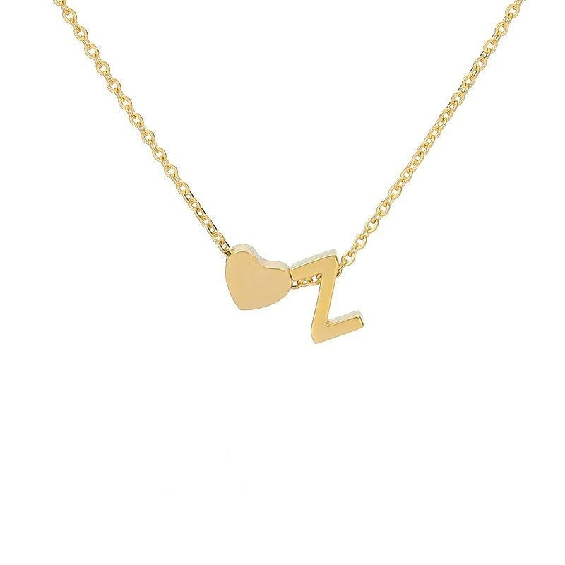 Collana Minimalista con Ciondolo a Cuore in Acciaio Inossidabile, Charms in Acciaio al Titanio e Finitura Placcata per Uomo e Donna