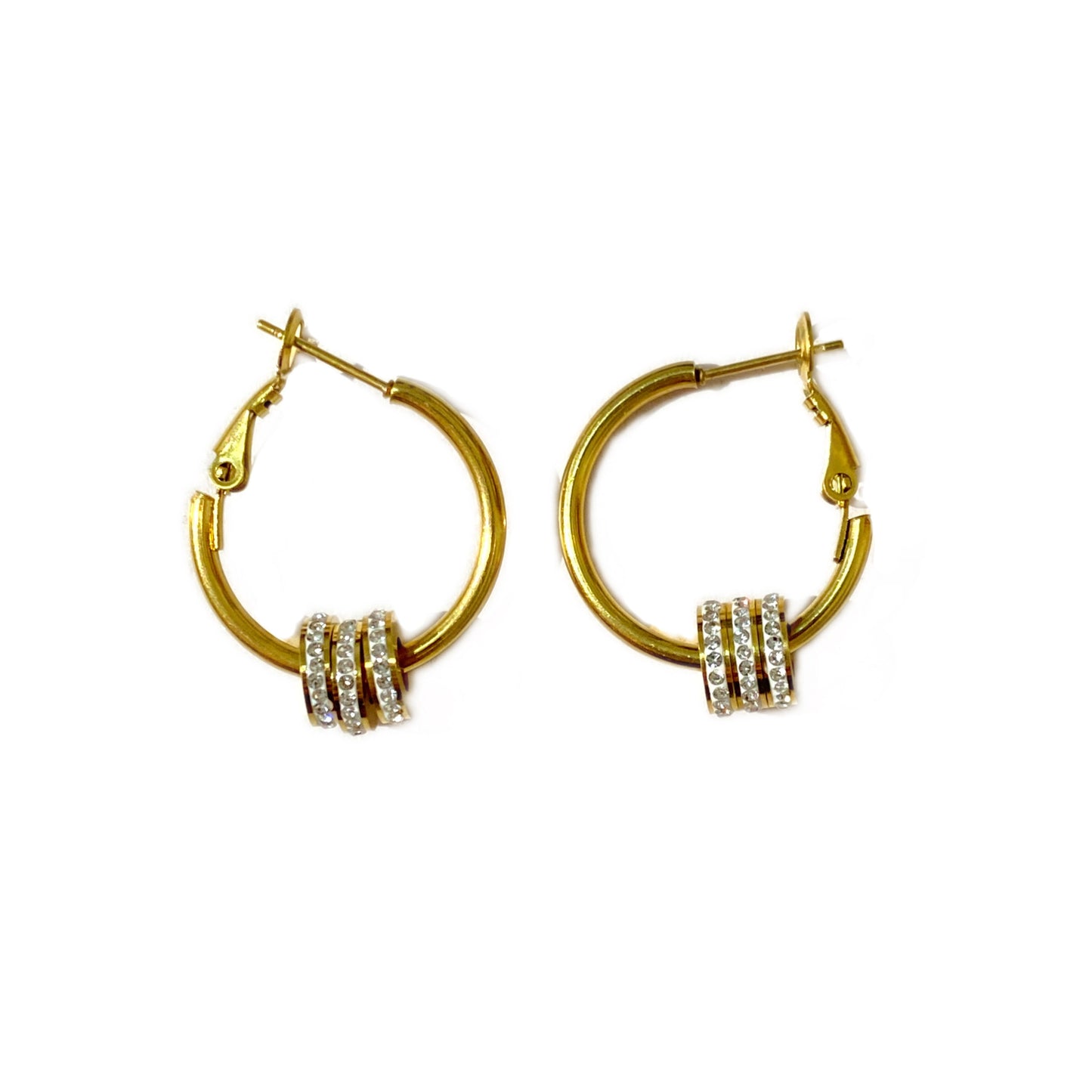 Luxury Elegant Round Titanium Steel Hoop Earrings for Women