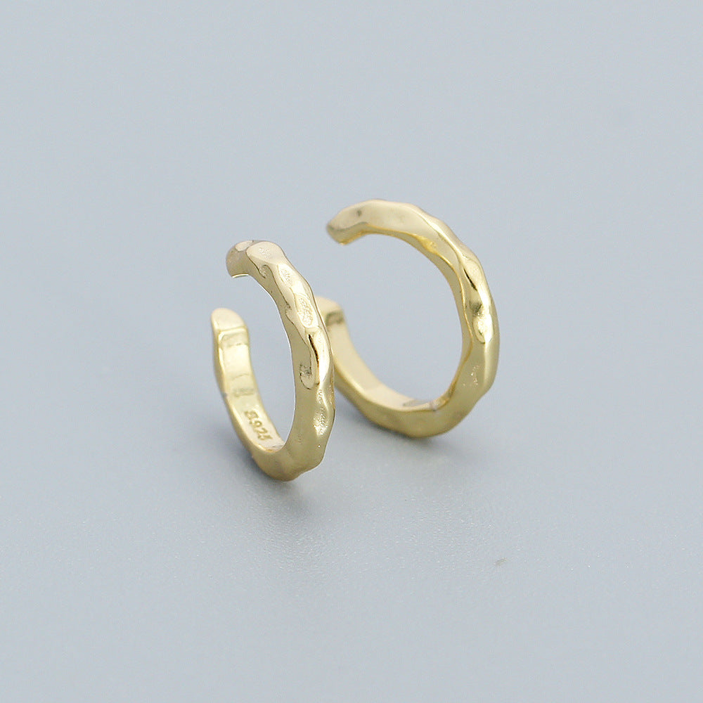 Orecchini a Clip in Argento Sterling 925 Stile Geometrico per Orecchie Non Forate con Design Poker di Strass, Gioielli con Polsino per Orecchio alla Moda e Minimalisti