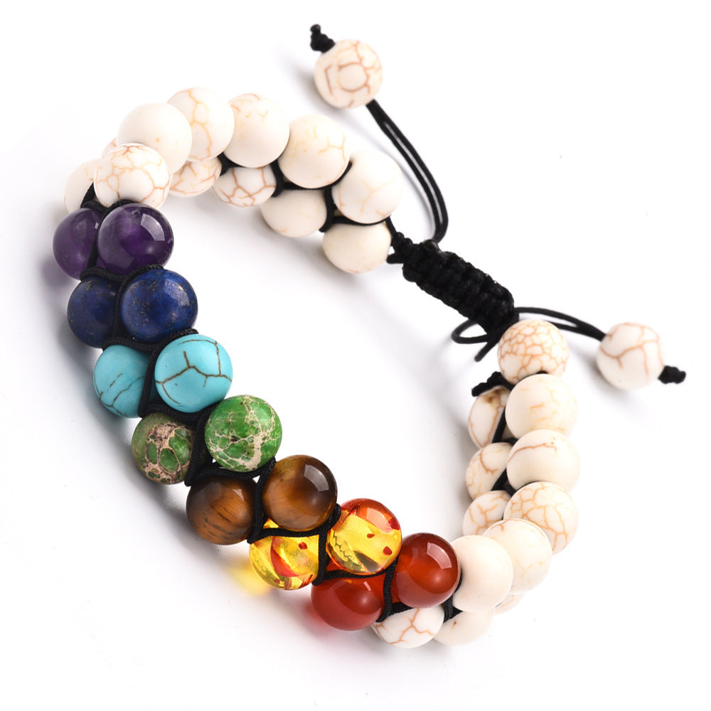 Sweet Geometric Matte Agate Turquoise Woven Bracelet Unisex Yoga Jewelry