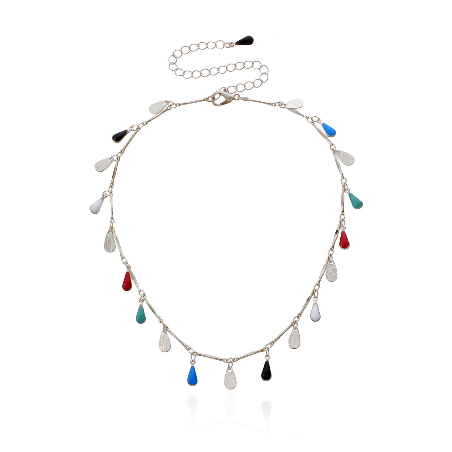 Creative Teardrop-Shaped Plated Alloy Pendant Necklace for Women
