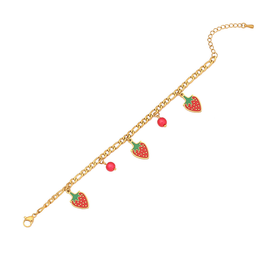 Collana da Donna a Forma di Fragola in Acciaio Inossidabile con Finitura Placcata, Delicata Catenina per Clavicola