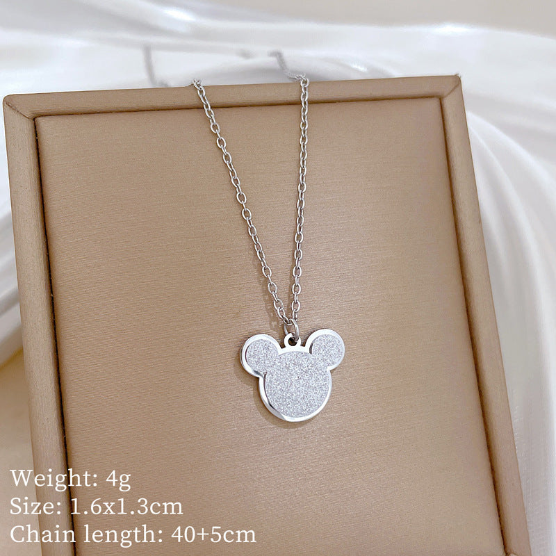 Minimalist Sweet Gold Plated Geometric Titanium Steel Necklace for Women and Men