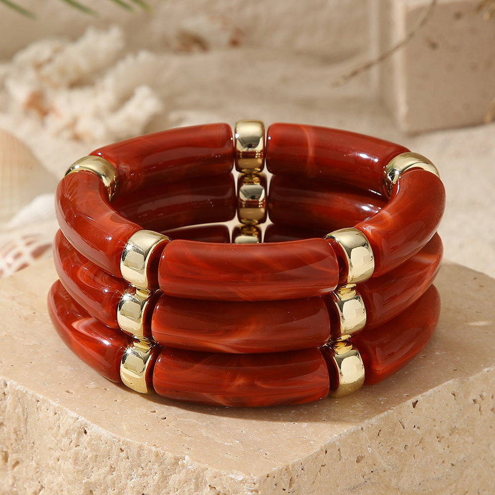 Vintage Marble Texture Acrylic Bracelet for Women