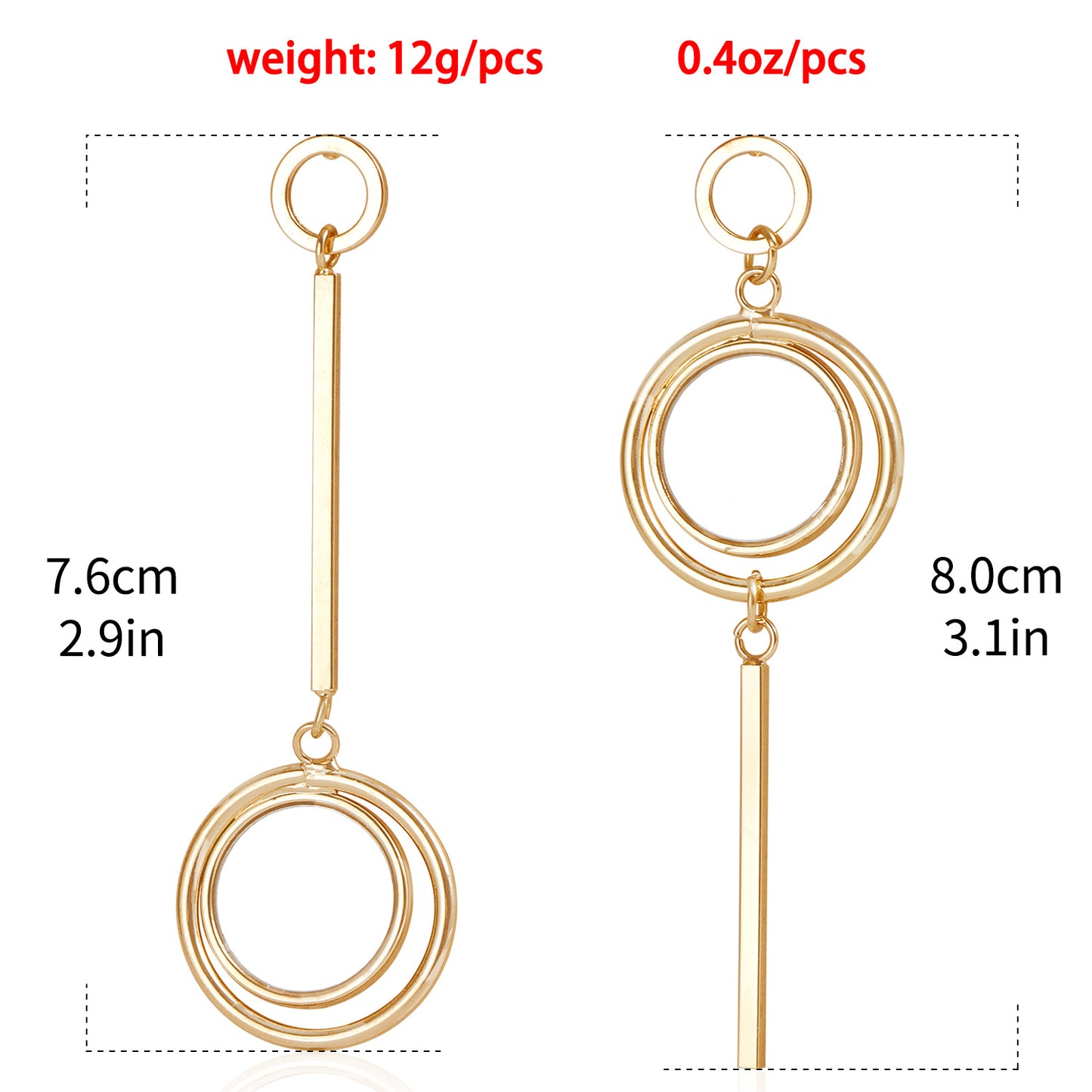 Minimalist Geometric Mirror-Finish Plated Alloy Ear Cuffs and Studs for Women