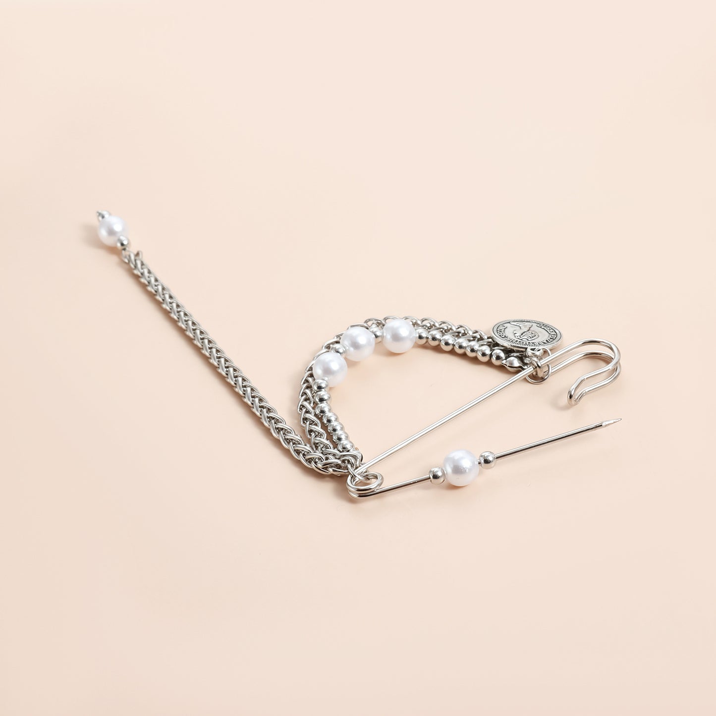 Geometric Portrait Brooch Alloy Plated Fashion Pin for Women