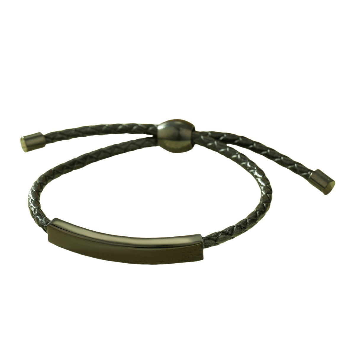 Vintage Style Adjustable Braided Wax Cord Stainless Steel Bracelet for Women with Plated Finish